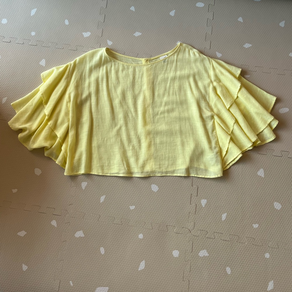 Anthropology, yellow linen top